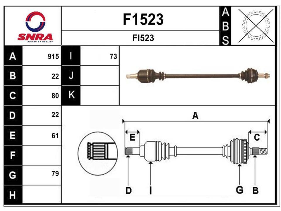 SNRA F1523 Drive shaft F1523