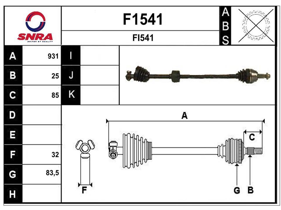 SNRA F1541 Drive shaft F1541