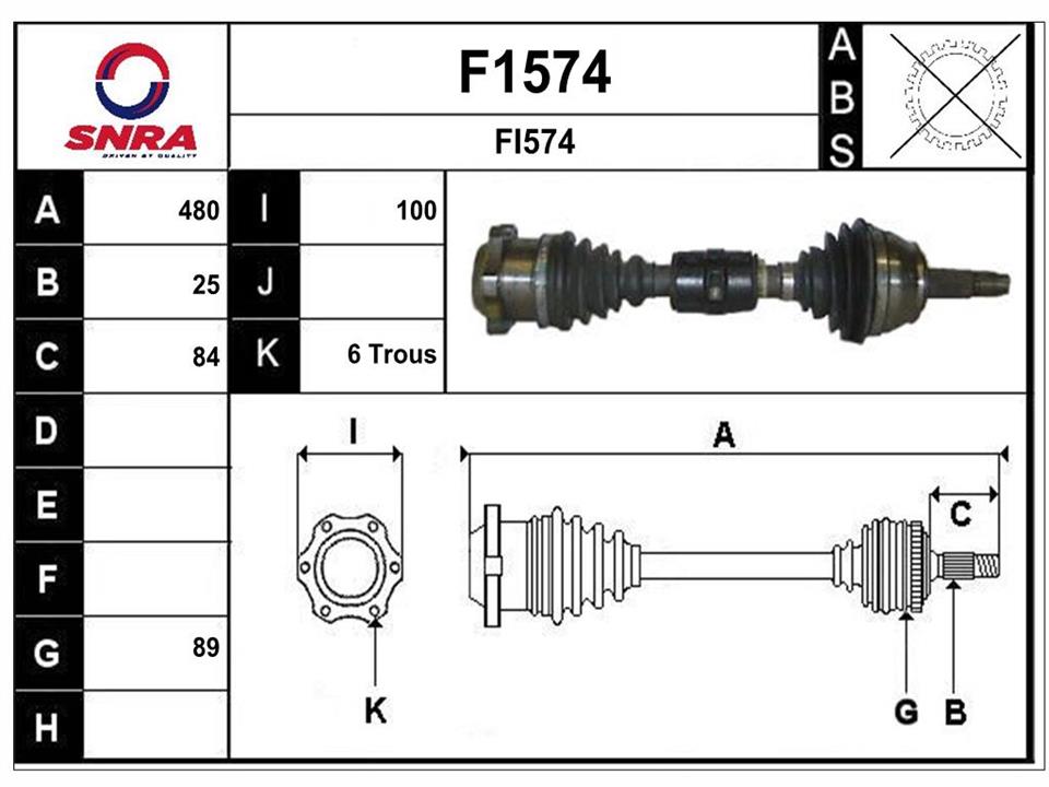 SNRA F1574 Drive shaft F1574
