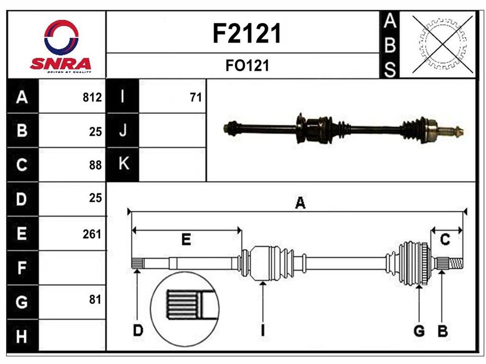 SNRA F2121 Drive shaft F2121