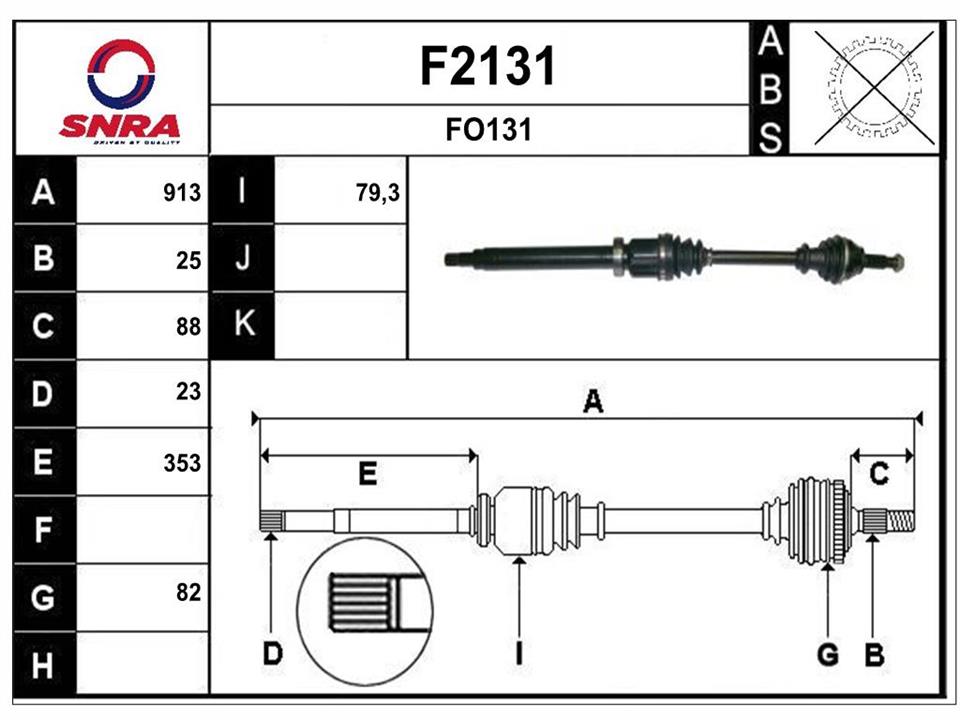 SNRA F2131 Drive shaft F2131