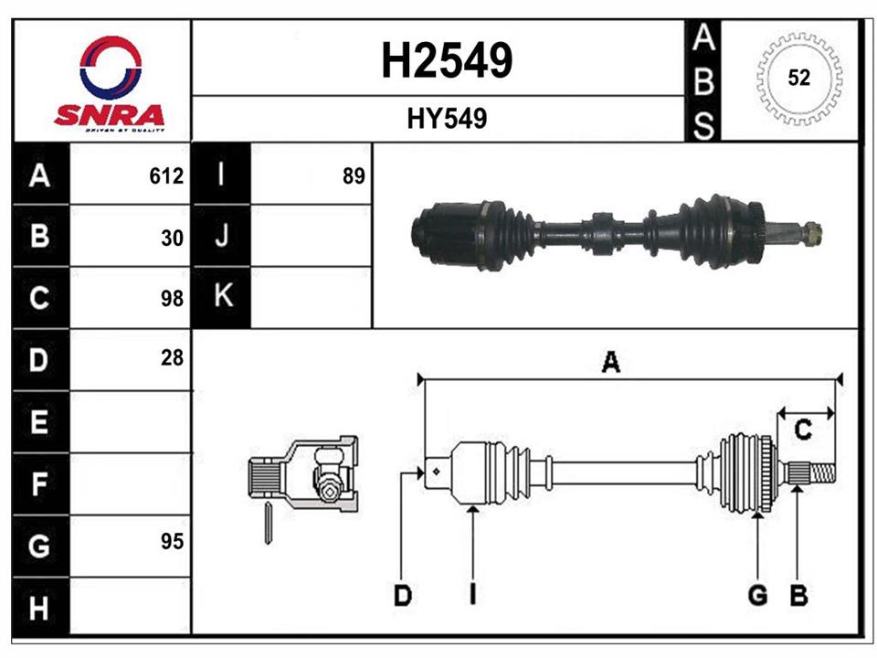 SNRA H2549 Drive shaft H2549