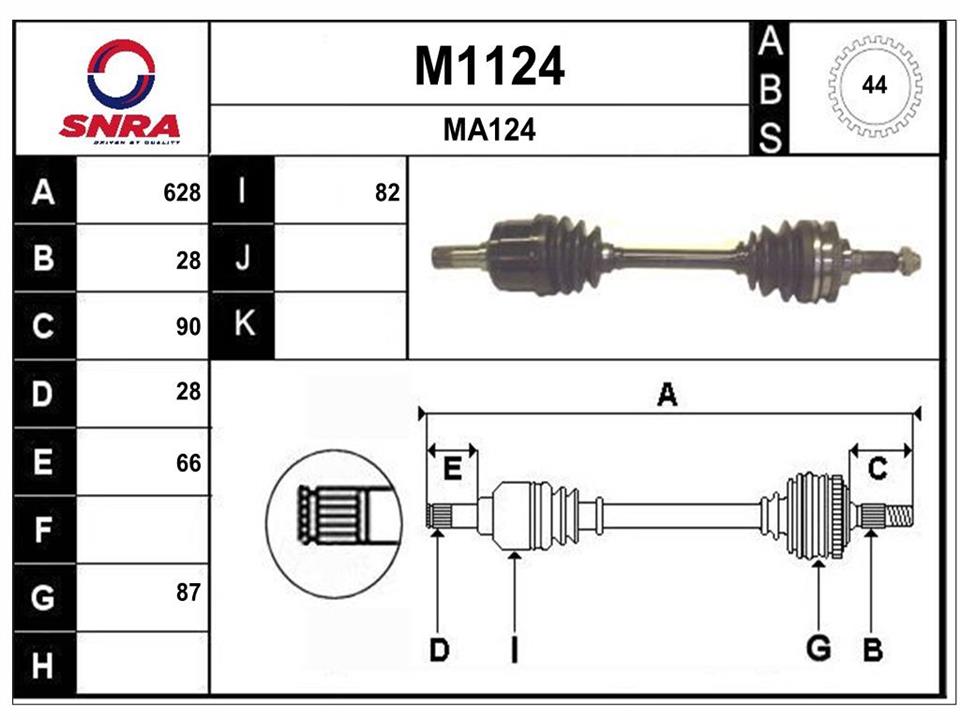 SNRA M1124 Drive shaft M1124