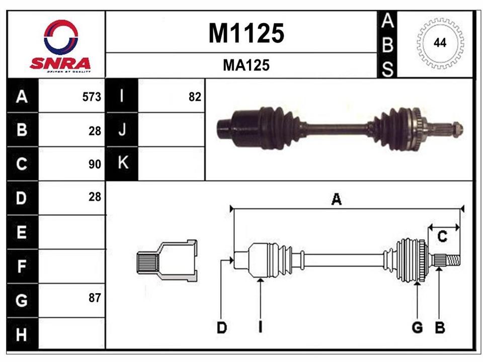 SNRA M1125 Drive shaft M1125