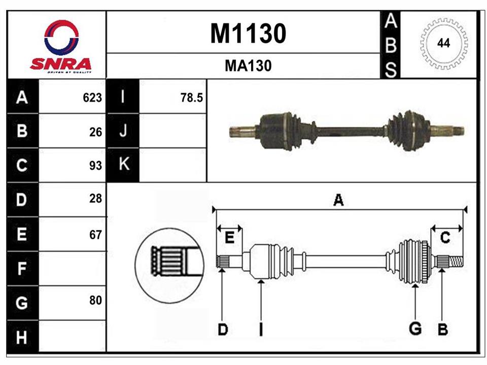 SNRA M1130 Drive shaft M1130