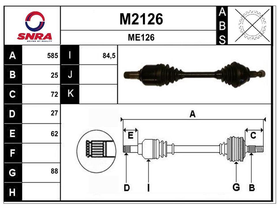 SNRA M2126 Drive shaft M2126