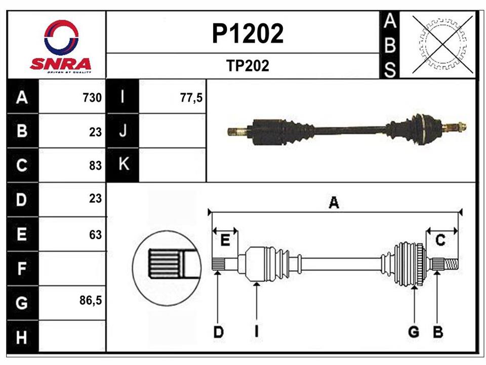 SNRA P1202 Drive shaft P1202