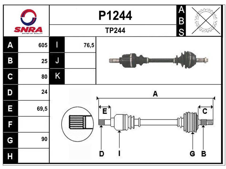 SNRA P1244 Drive shaft P1244