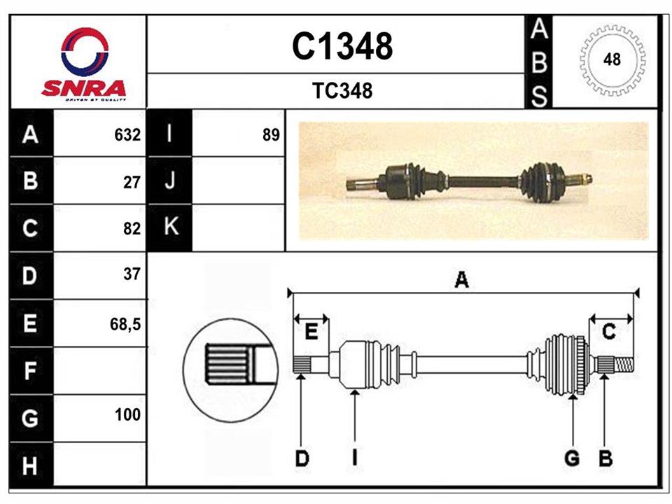 SNRA C1348 Drive shaft C1348