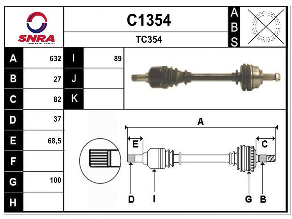 SNRA C1354 Drive shaft C1354