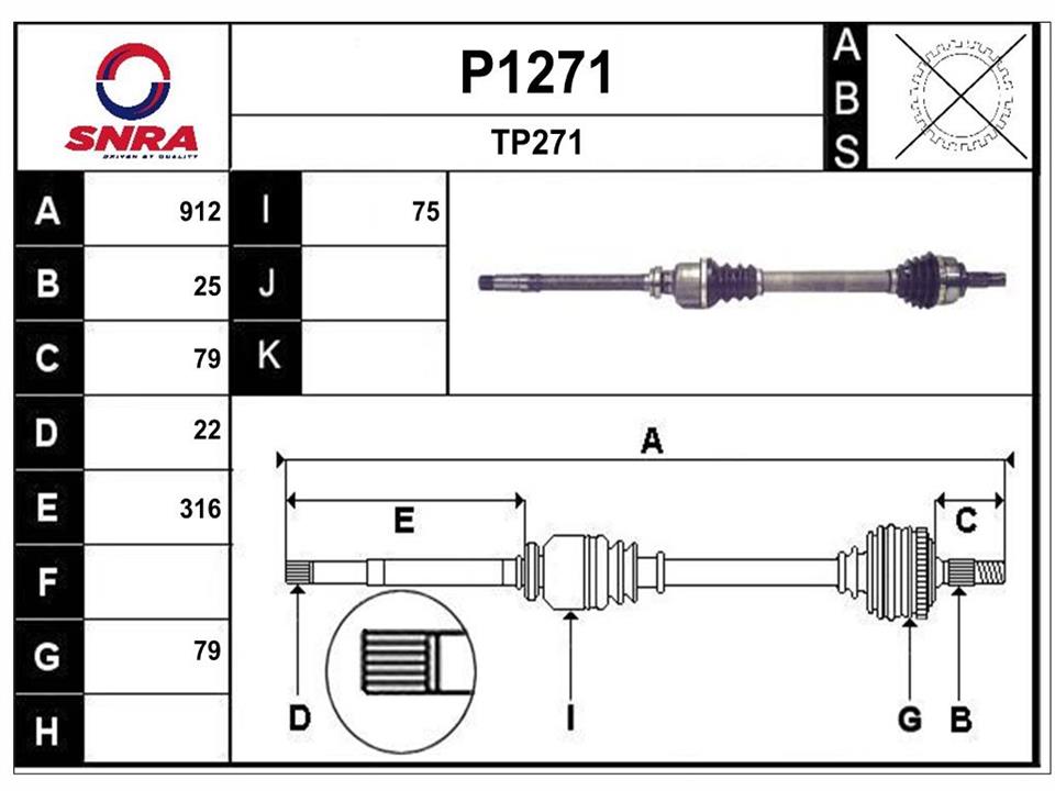 SNRA P1271 Drive shaft P1271