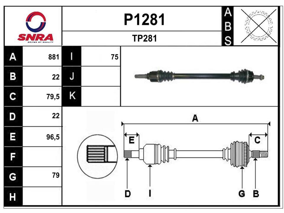 SNRA P1281 Drive shaft P1281