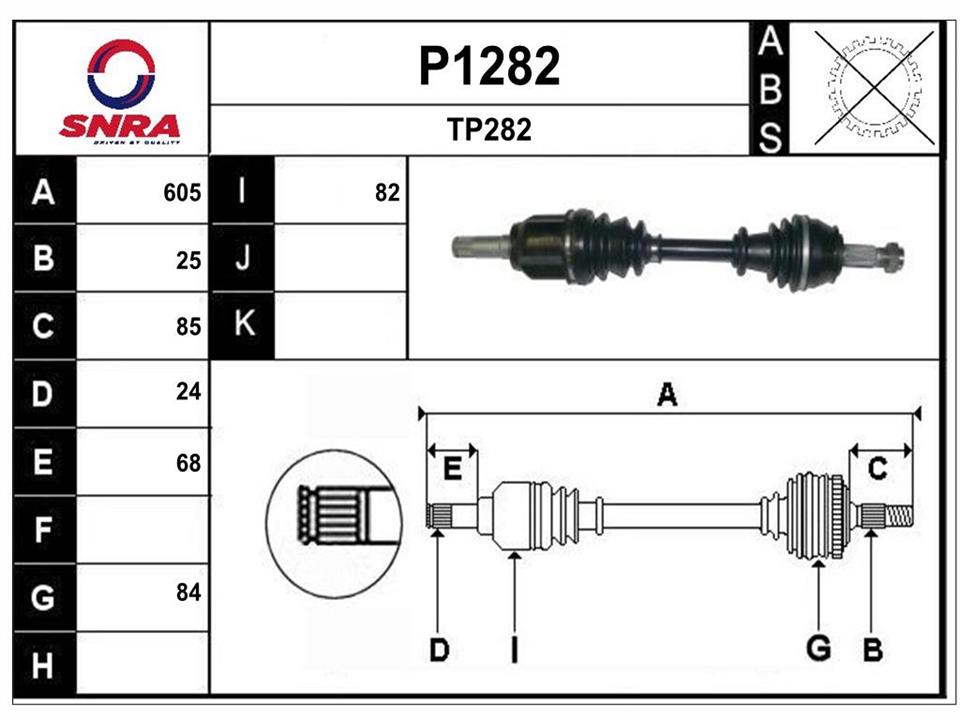 SNRA P1282 Drive shaft P1282