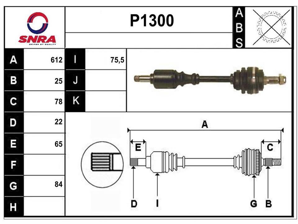 SNRA P1300 Drive shaft P1300