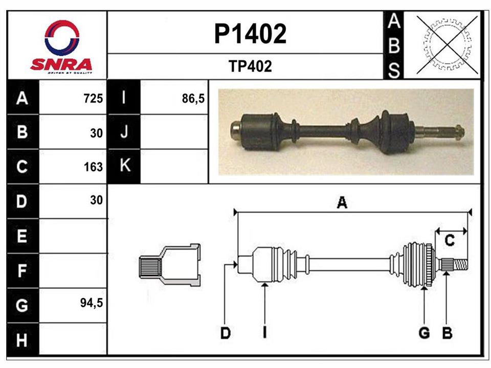 SNRA P1402 Drive shaft P1402