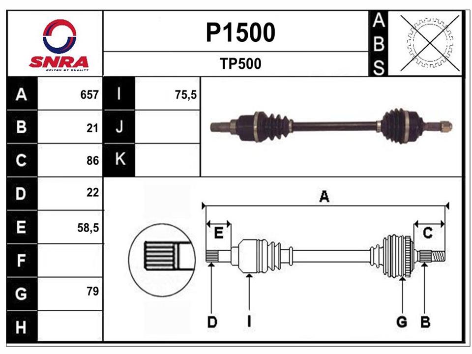SNRA P1500 Drive shaft P1500