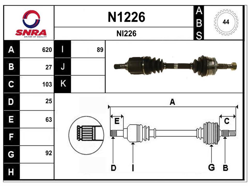 SNRA N1226 Drive shaft N1226