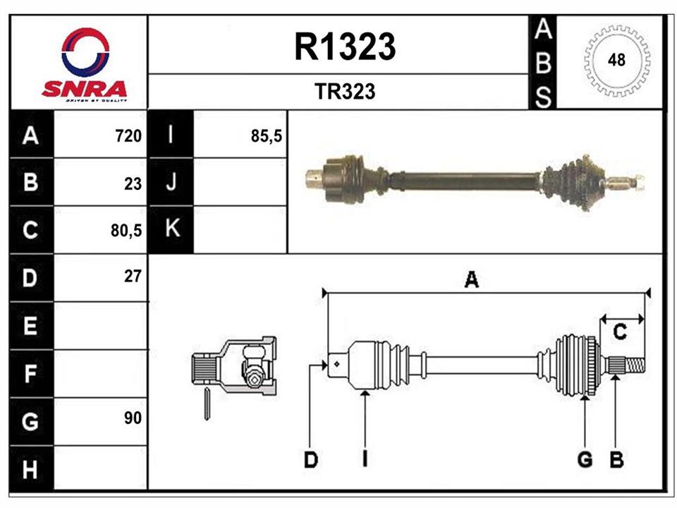 SNRA R1323 Drive shaft R1323