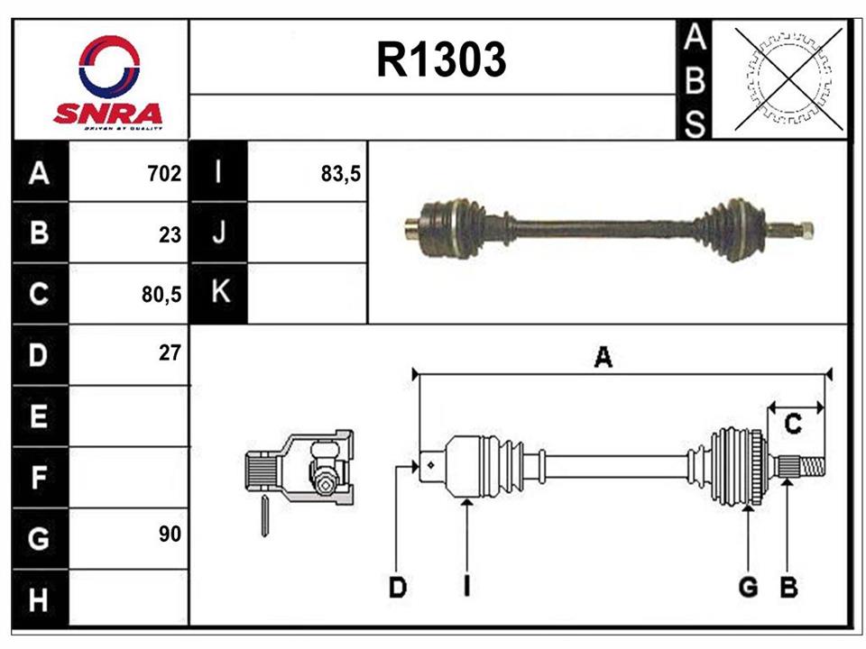 SNRA R1303 Drive shaft R1303