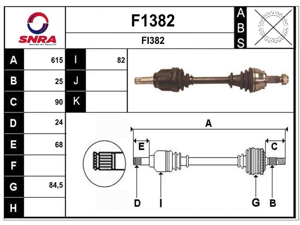 SNRA F1382 Drive shaft F1382