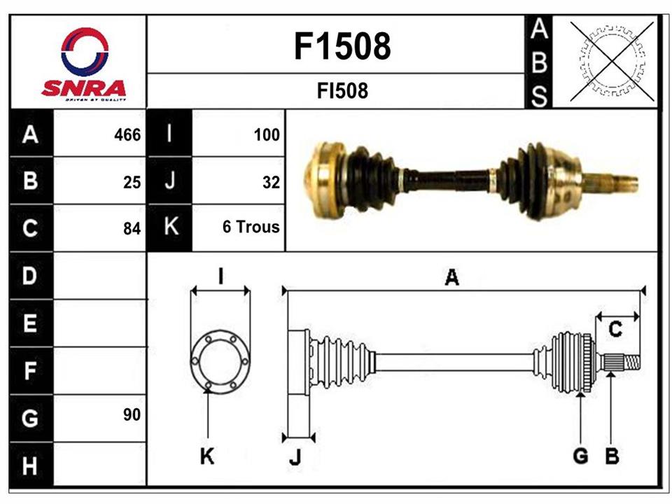 SNRA F1508 Drive shaft F1508