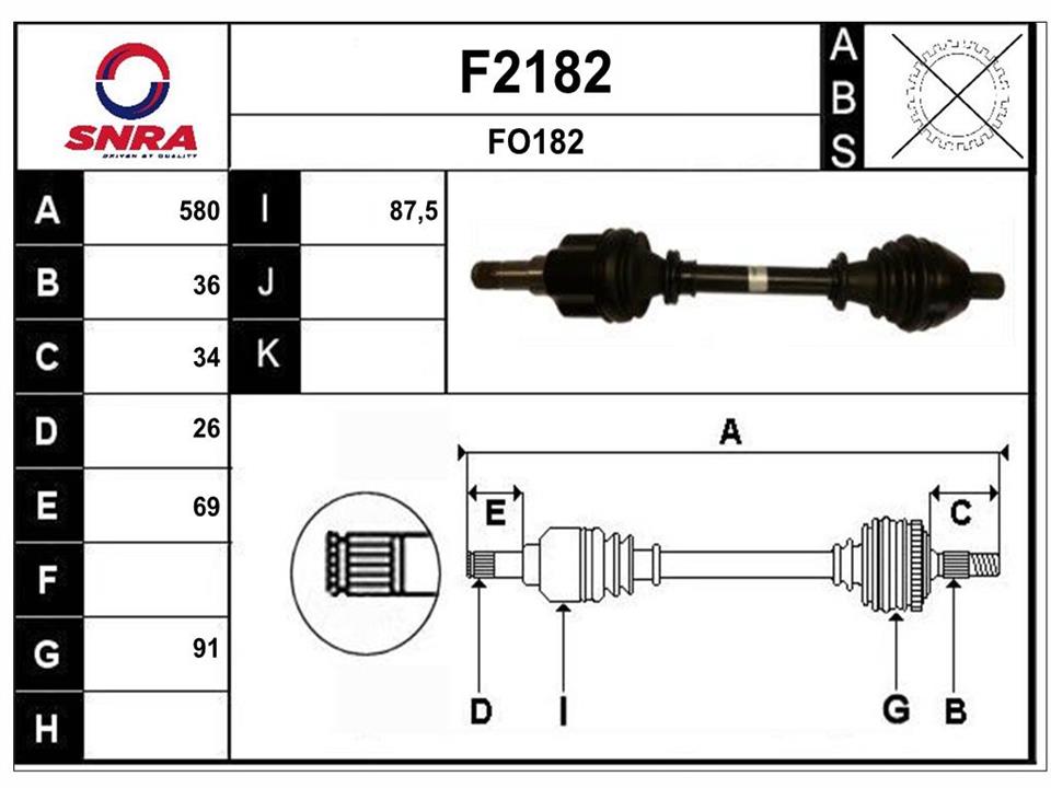 SNRA F2182 Drive shaft F2182