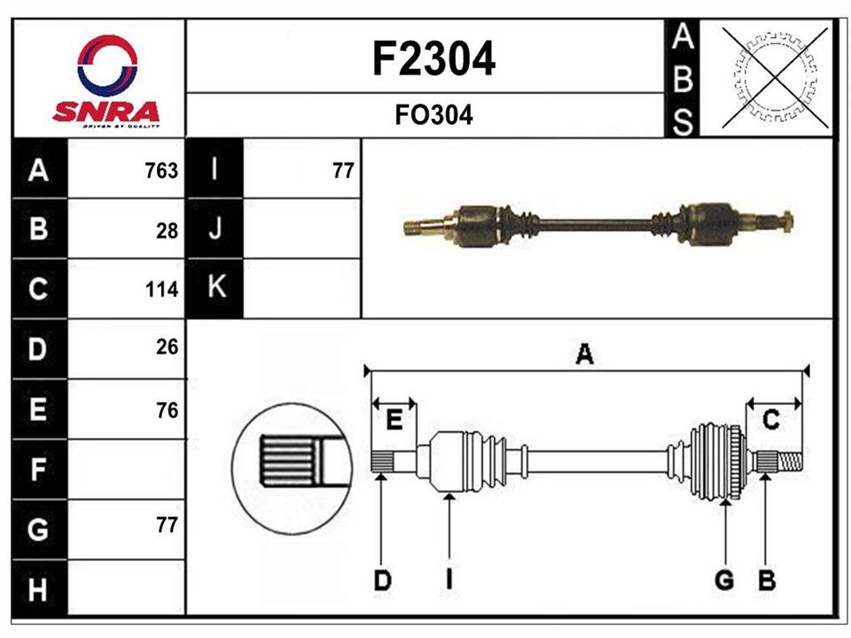 SNRA F2304 Drive shaft F2304