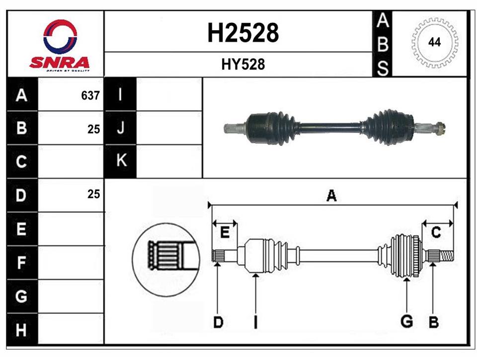 SNRA H2528 Drive shaft H2528