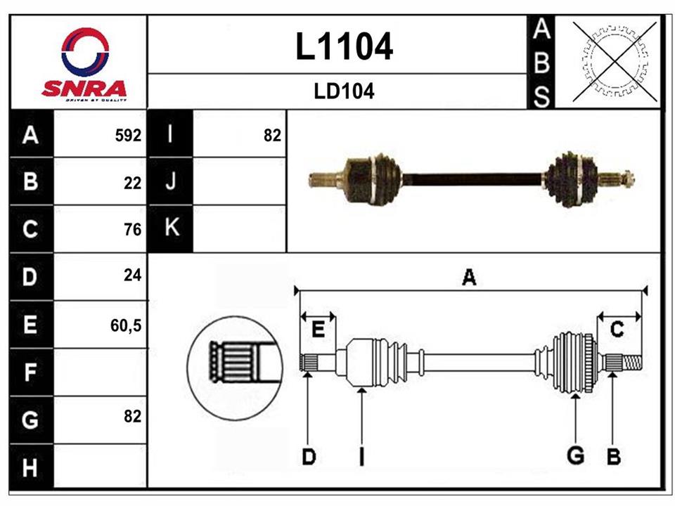 SNRA L1104 Drive shaft L1104
