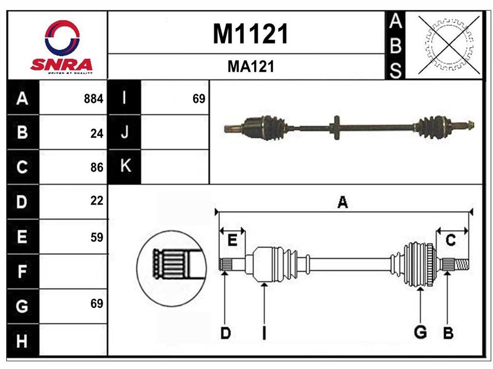 SNRA M1121 Drive shaft M1121