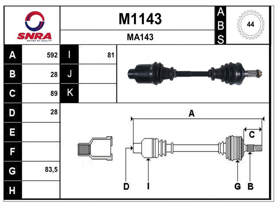 SNRA M1143 Drive shaft M1143