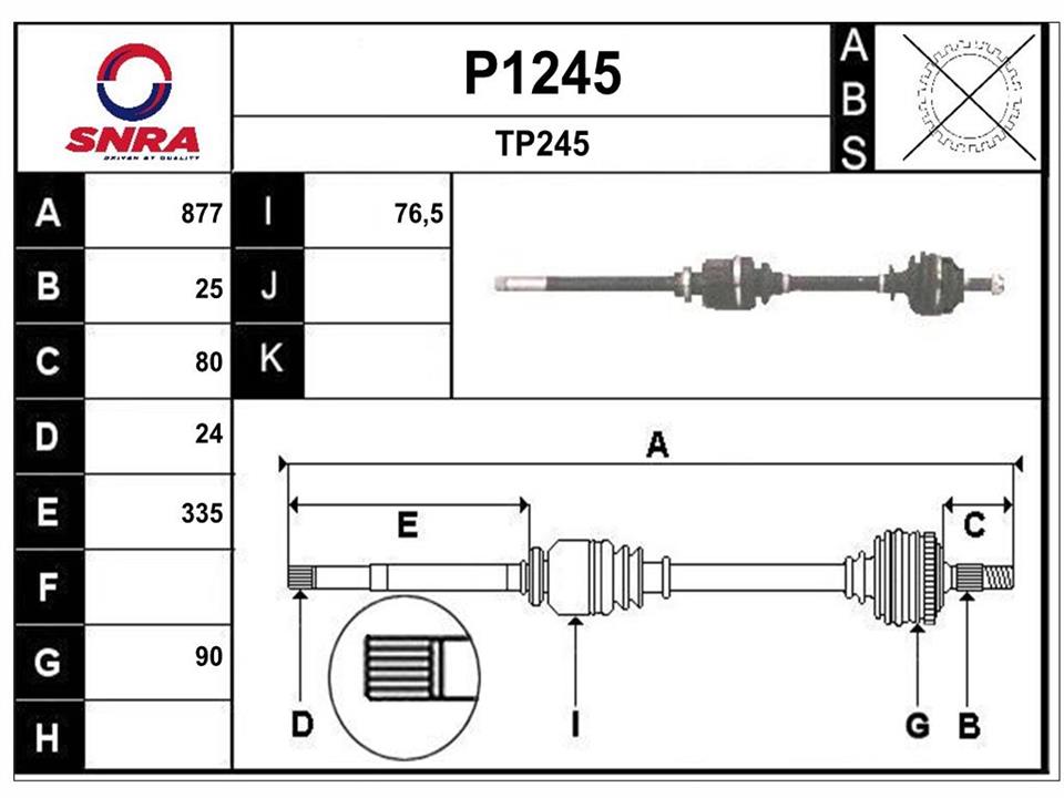 SNRA P1245 Drive shaft P1245
