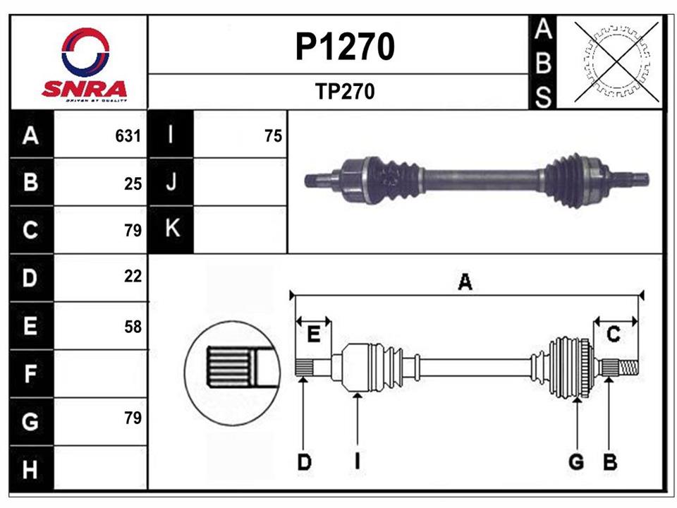 SNRA P1270 Drive shaft P1270