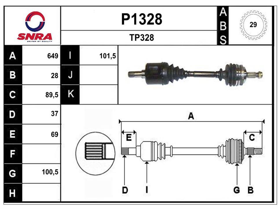 SNRA P1328 Drive shaft P1328