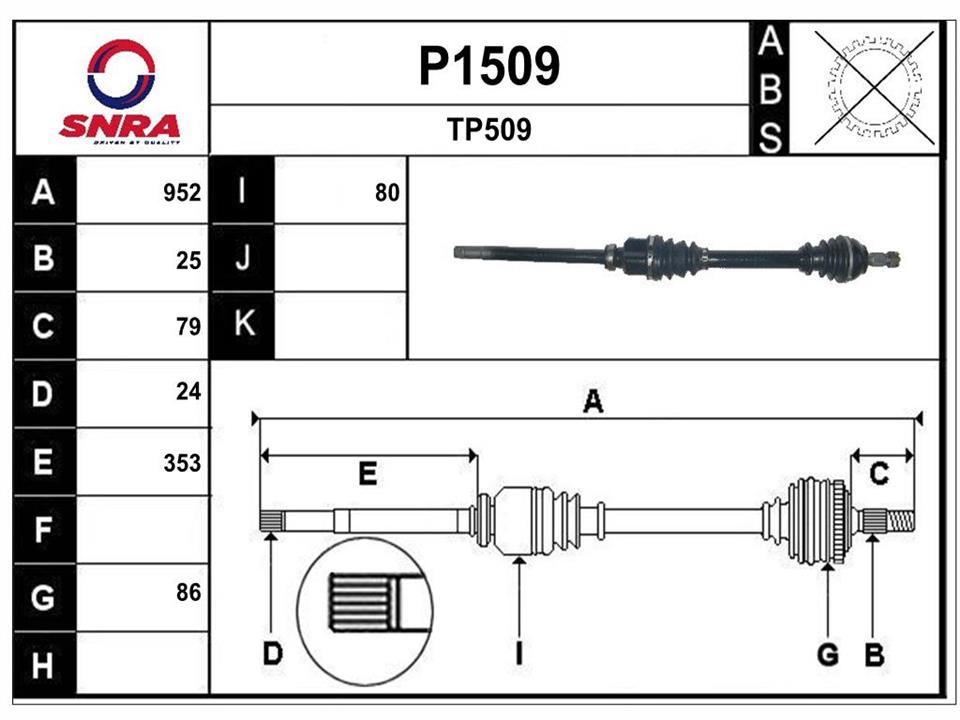 SNRA P1509 Drive shaft P1509