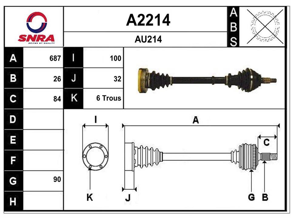 SNRA A2214 Drive shaft A2214