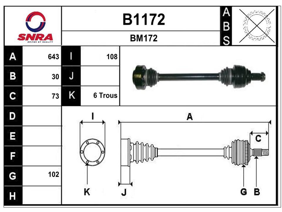 SNRA B1172 Drive shaft B1172