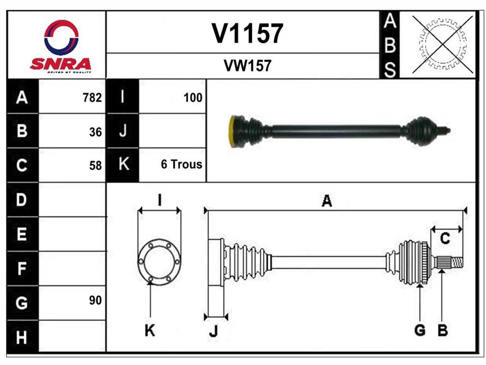 SNRA V1157 Drive shaft V1157