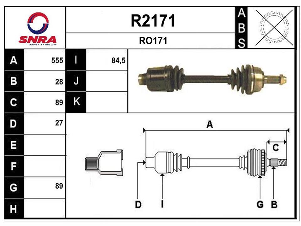 SNRA R2171 Drive shaft R2171