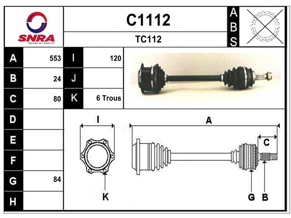 SNRA C1112 Drive shaft C1112