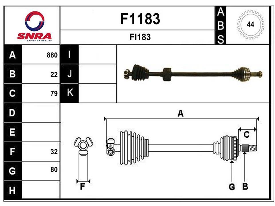 SNRA F1183 Drive shaft F1183