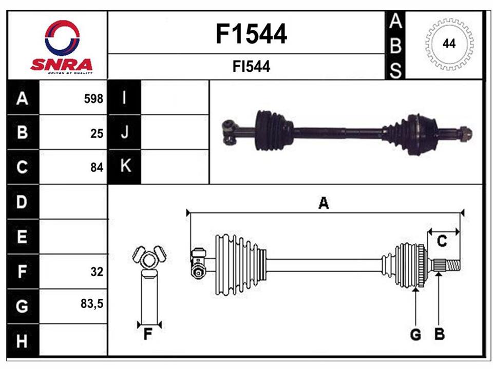 SNRA F1544 Drive shaft F1544