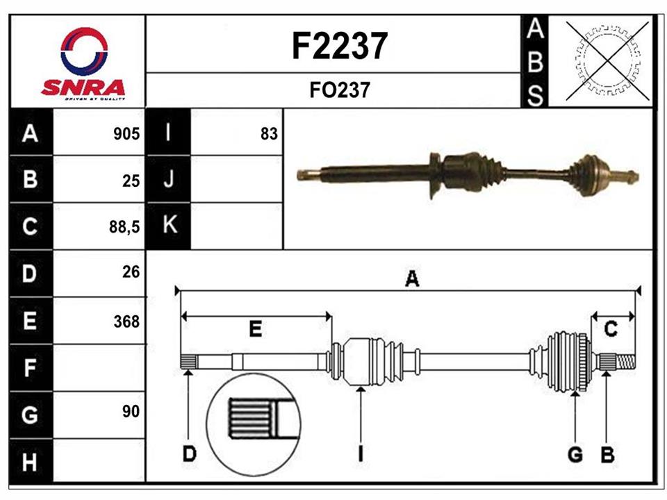 SNRA F2237 Drive shaft F2237