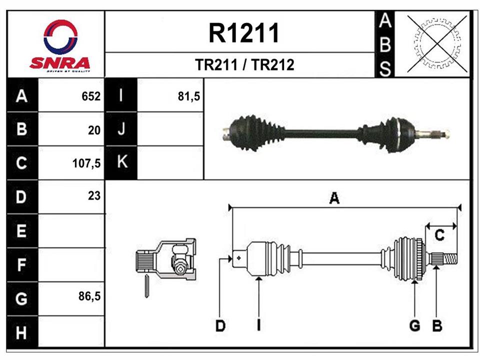 SNRA R1211 Drive shaft R1211
