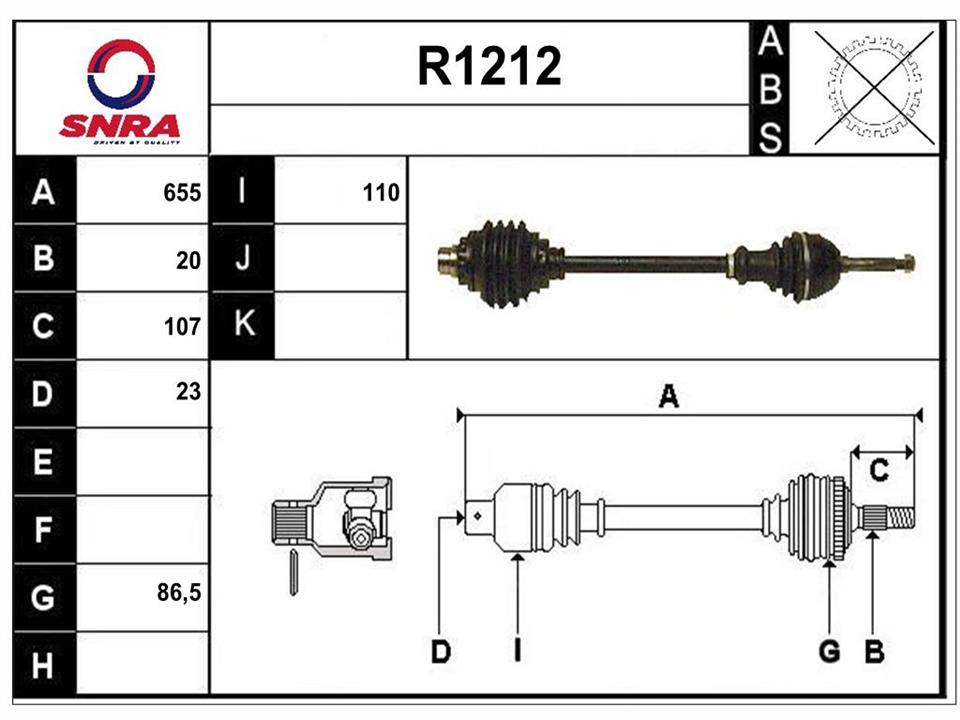 SNRA R1212 Drive shaft R1212