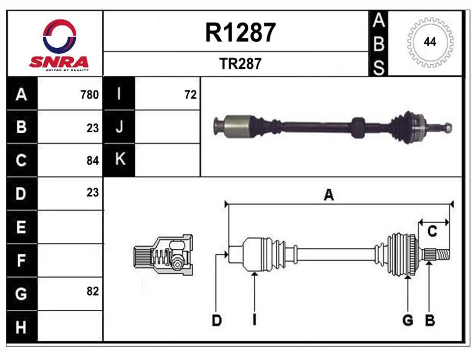SNRA R1287 Drive shaft R1287