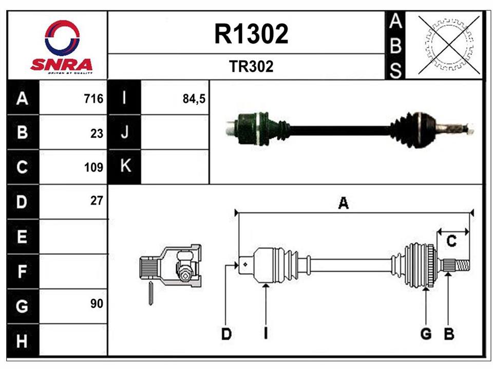 SNRA R1302 Drive shaft R1302