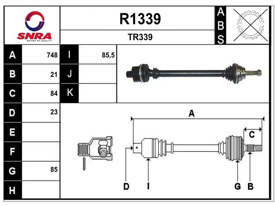 SNRA R1339 Drive shaft R1339
