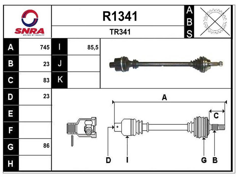 SNRA R1341 Drive shaft R1341