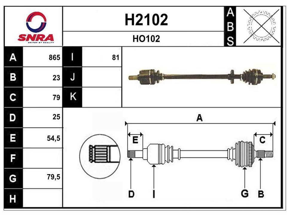 SNRA H2102 Drive shaft H2102